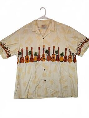 Royal Hawaiian Creations Ukulele Pineapple Aloha Made In Hawaii Shirt Mens 2XL
